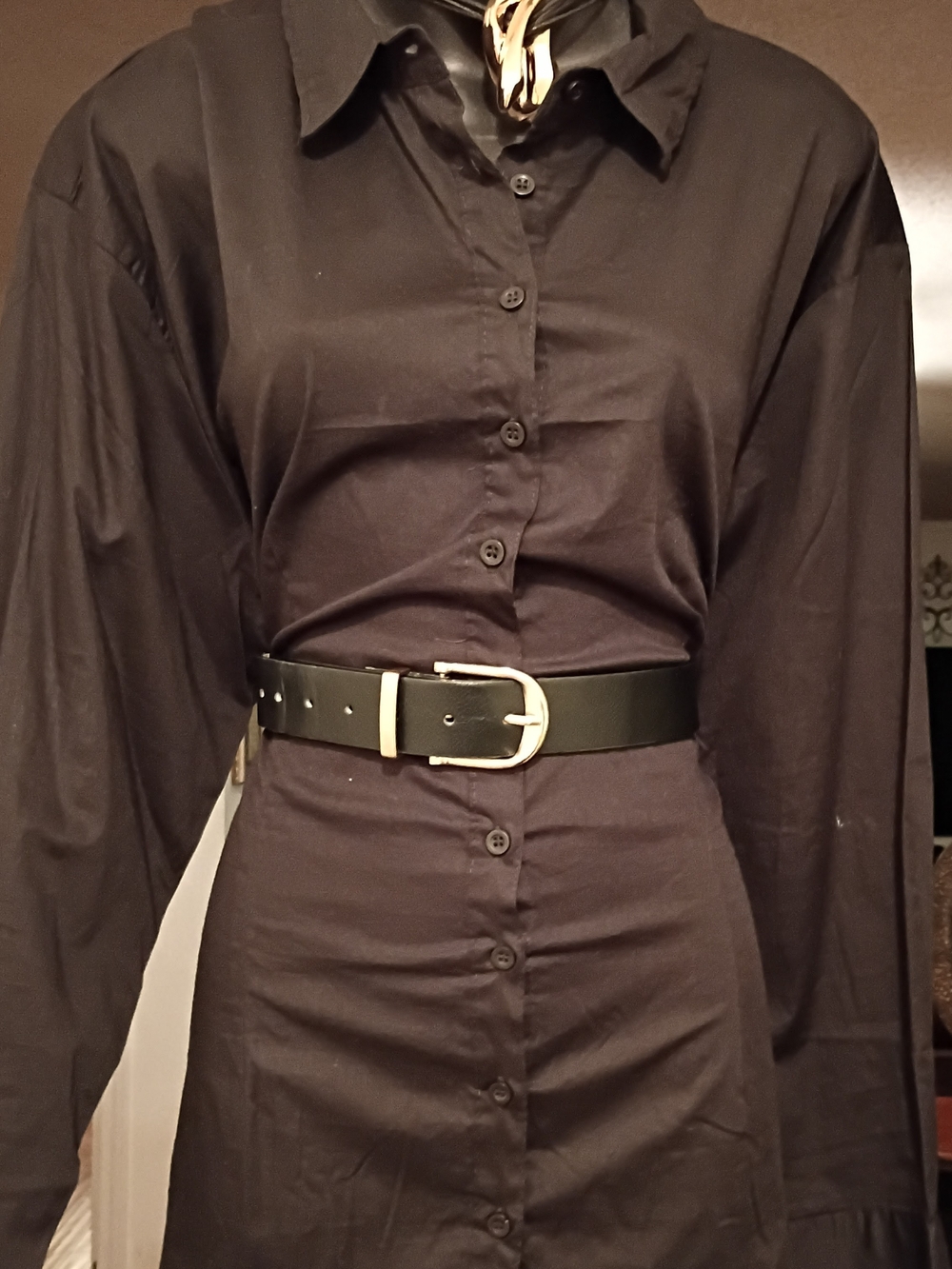 Classic Black Button-Front Women's Shirt